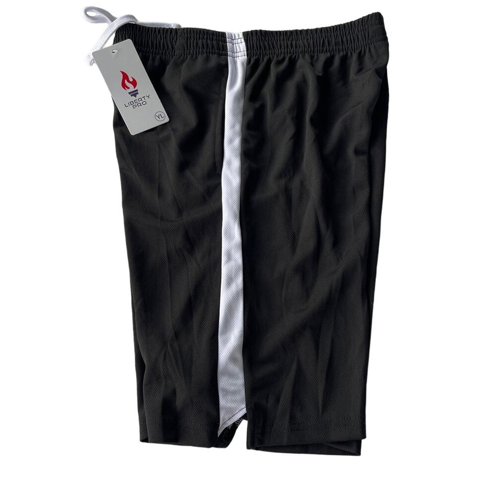 NWT LIBERTY PRO Training Short Black and white Boys Youth Sz YL NWT